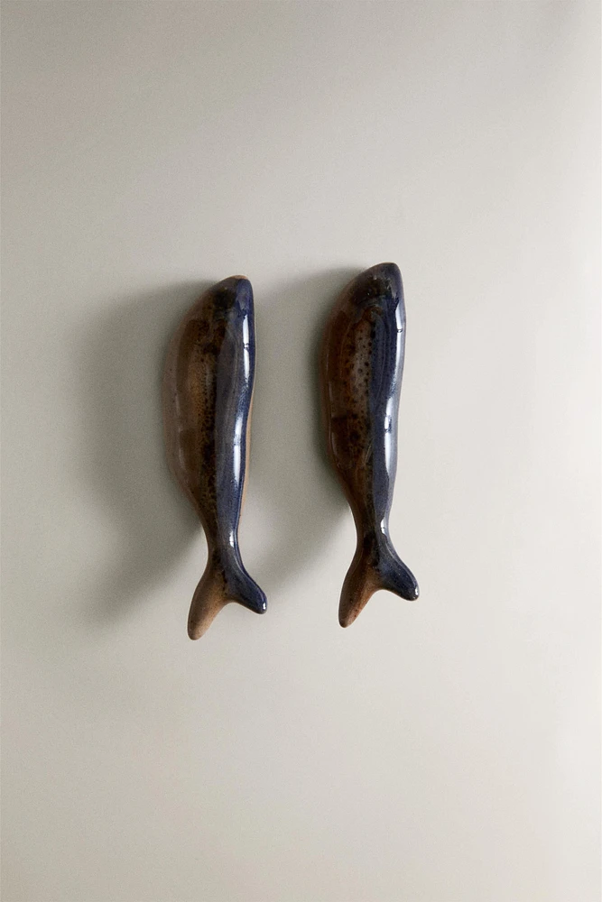 LOT PORTE-PIQUES CÉRAMIQUE POISSON (LOT DE 2