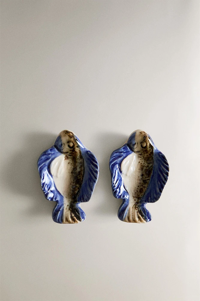 LOT PORTE-PIQUES CÉRAMIQUE POISSON (LOT DE 2)