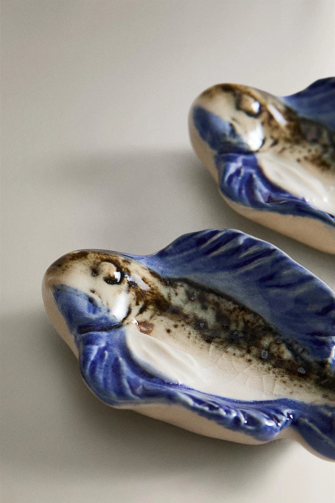 SET OF CERAMIC FISH CHOPSTICK STANDS (SET OF 2)