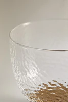 HAMMERED BOROSILICATE GLASS TUMBLER WITH A WOODEN BASE