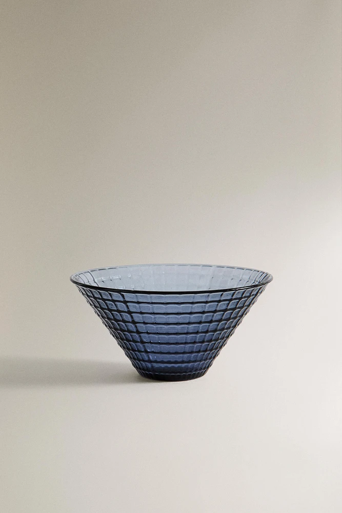 TEXTURED GLASS BOWL