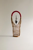 GLASS CRUET WITH RATTAN BASKET