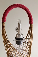 GLASS CRUET WITH RATTAN BASKET