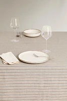 COTTON LINEN TABLECLOTH WITH IRREGULAR STRIPES