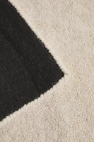 SEMICIRCLE WOOL COTTON RUNNER RUG