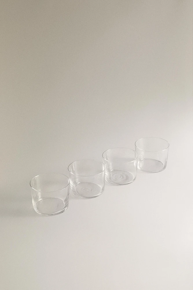 SET OF SHORT GLASS TUMBLERS (SET OF 4)