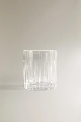 CRYSTALLINE TUMBLER WITH RAISED DESIGN