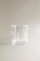 CRYSTALLINE TUMBLER WITH RAISED DESIGN