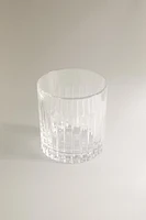 CRYSTALLINE TUMBLER WITH RAISED DESIGN