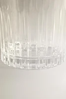 CRYSTALLINE TUMBLER WITH RAISED DESIGN