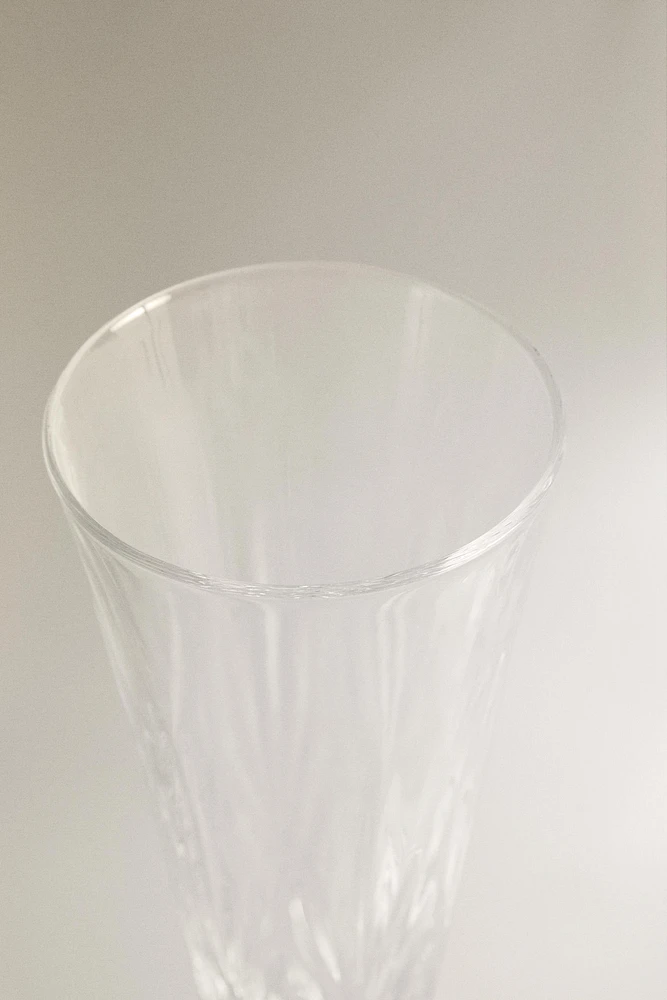 ENGRAVED CRYSTALLINE FLUTE GLASS