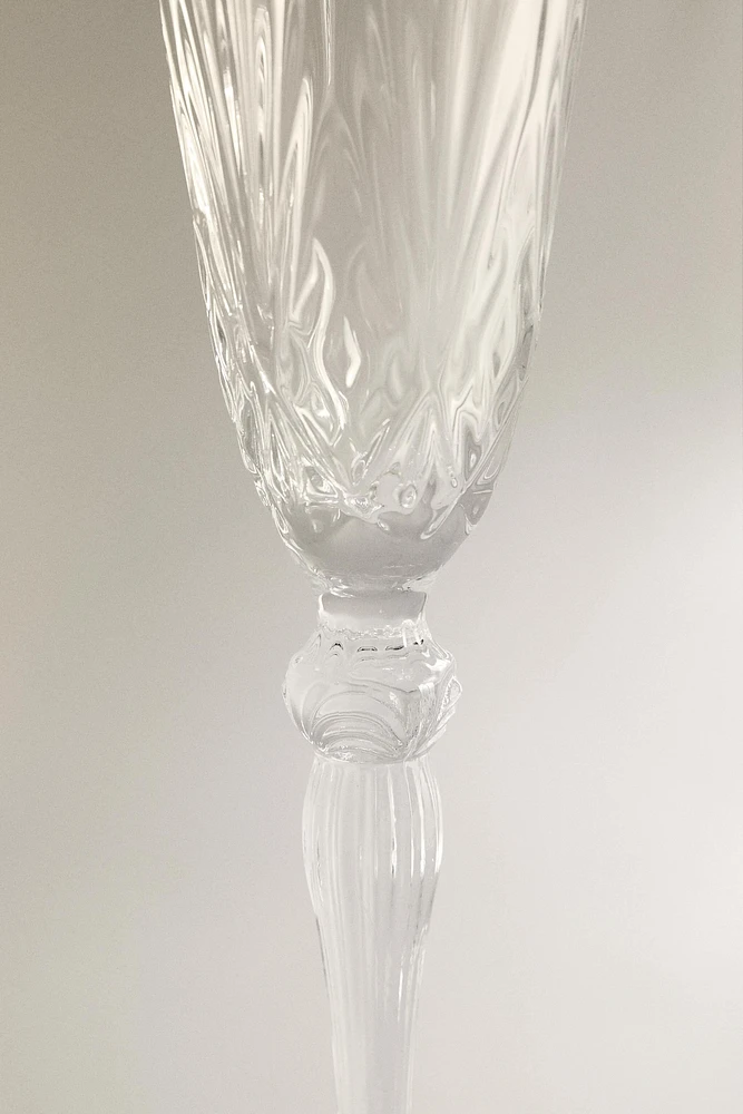 ENGRAVED CRYSTALLINE FLUTE GLASS