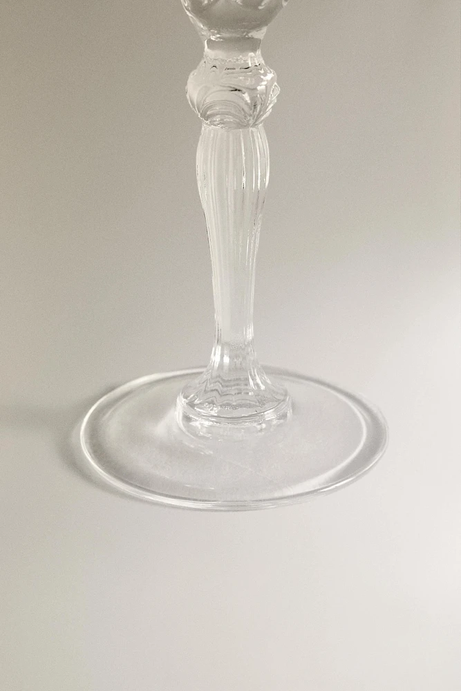 ENGRAVED CRYSTALLINE FLUTE GLASS