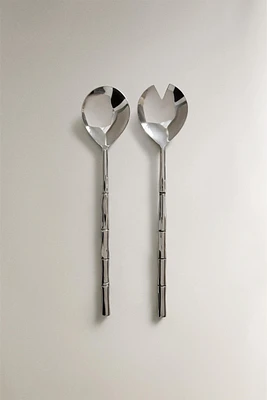 SET OF STEEL SALAD FLATWARE (SET OF 2)