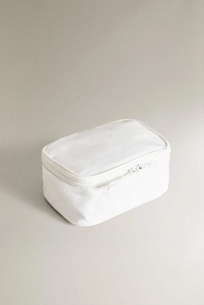 SMALL PLAIN LINEN MAKEUP BAG