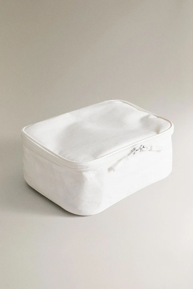 LARGE PLAIN LINEN MAKEUP BAG