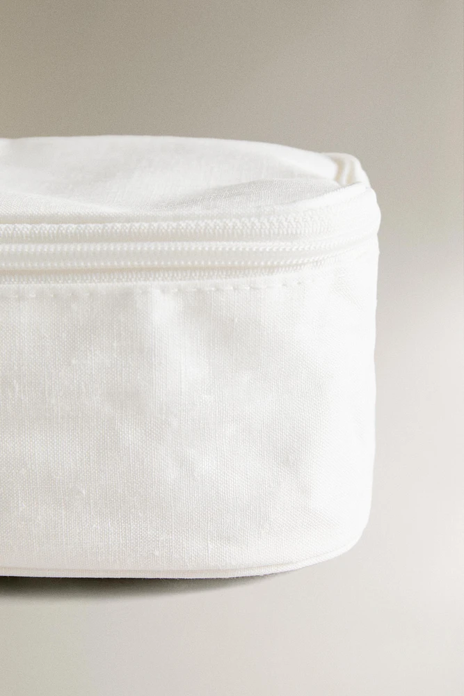 LARGE PLAIN LINEN MAKEUP BAG