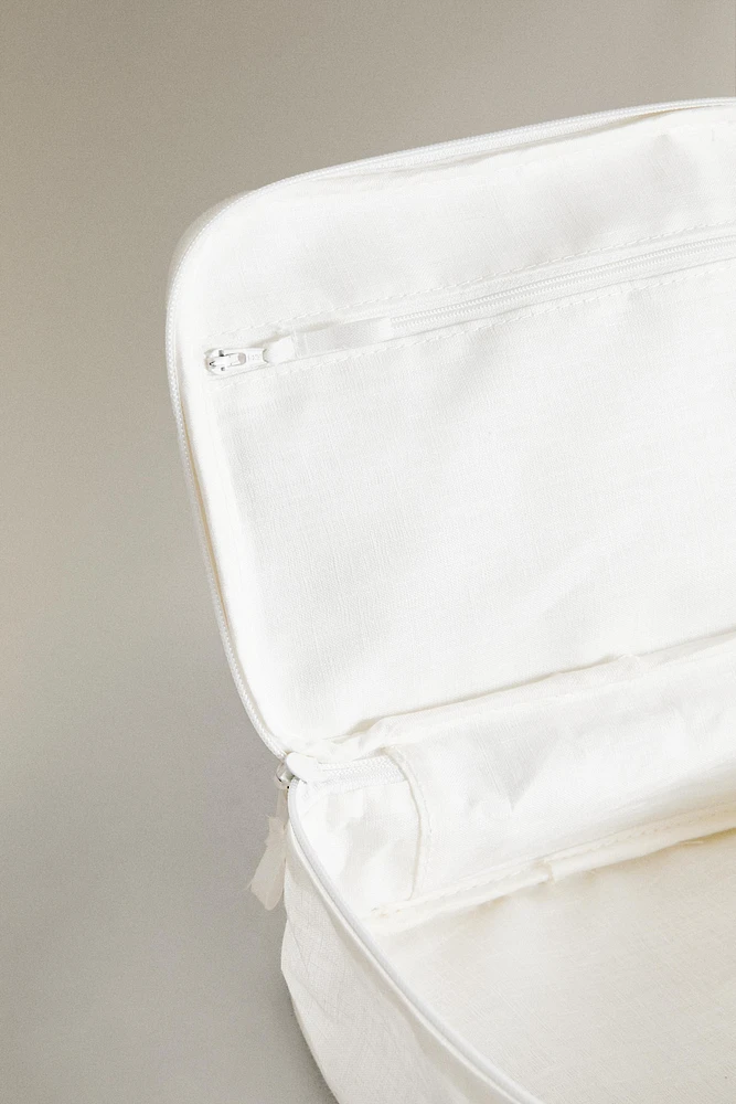 LARGE PLAIN LINEN MAKEUP BAG