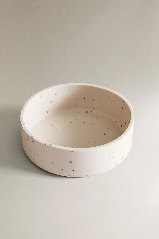 CHILDREN'S POLKA DOT SILICONE BOWL