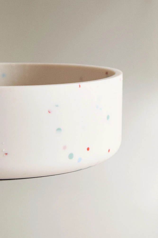 CHILDREN'S POLKA DOT SILICONE BOWL