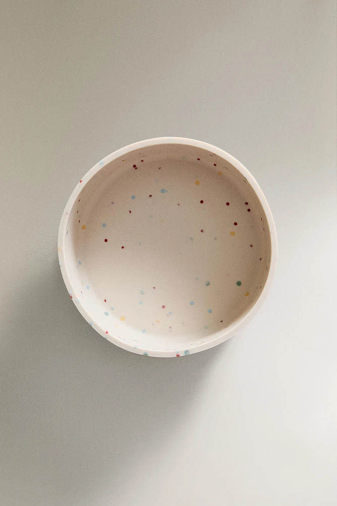 CHILDREN'S POLKA DOT SILICONE BOWL