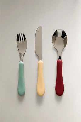 CHILDREN'S COLORED CUTLERY SET (SET OF 3)