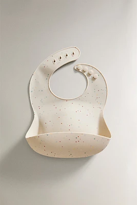 CHILDREN'S POLKA DOT SILICONE BIB