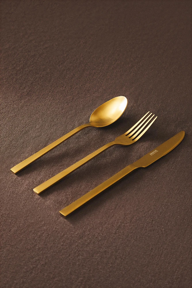 3-PIECE GOLDEN STEEL FLATWARE SET