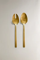 SET OF GOLD STEEL SALAD FLATWARE (SET OF 2)