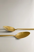 SET OF GOLD STEEL SALAD FLATWARE (SET OF 2)