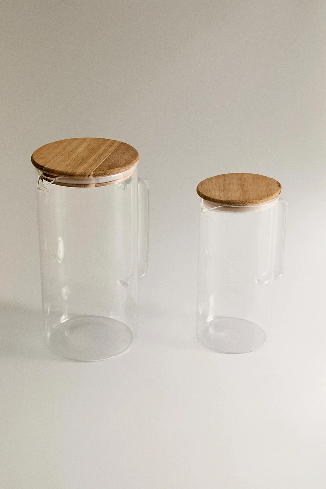 BOROSILICATE GLASS PITCHER WITH LID