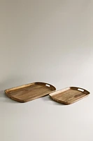 WOODEN TRAY WITH HANDLES