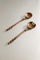 WOODEN SALAD FLATWARE SET (SET OF 2)