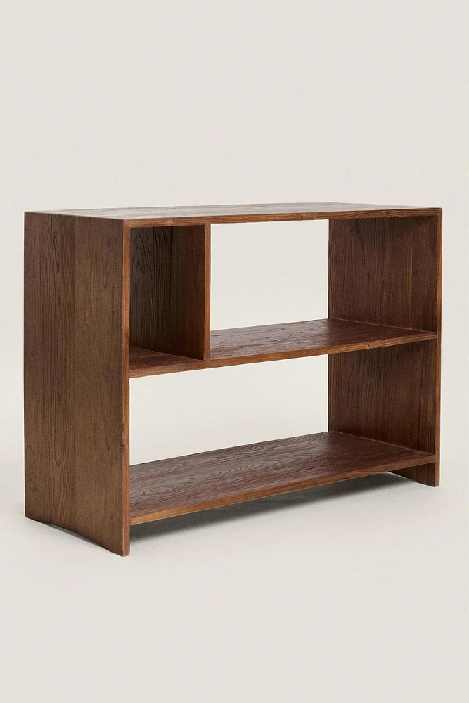 LOW BOOKCASE WITH IRREGULAR SHELVES