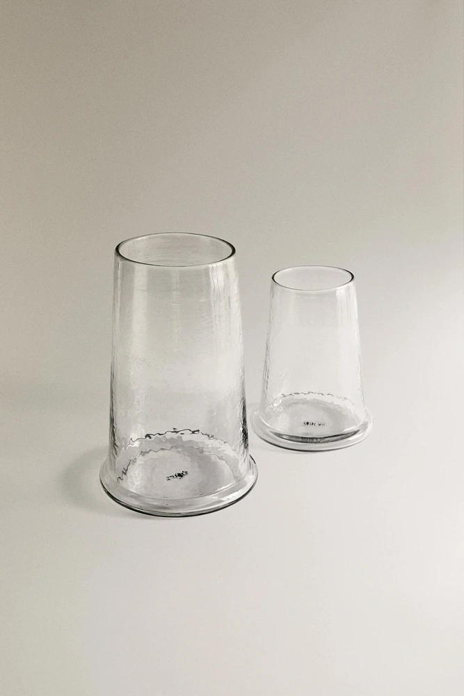 CONICAL GLASS VASE