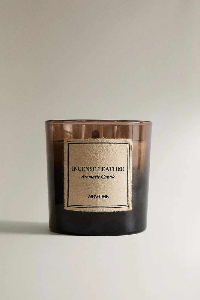 (350 G) INCENSE LEATHER SCENTED CANDLE