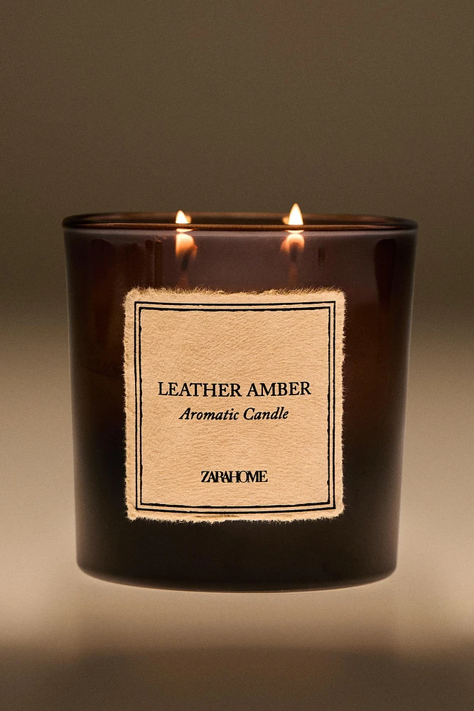 (350 G) BOUGIE PARFUMÉE LEATHER AMBER