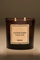 (350 G) LEATHER AMBER SCENTED CANDLE