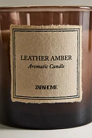 (350 G) LEATHER AMBER SCENTED CANDLE