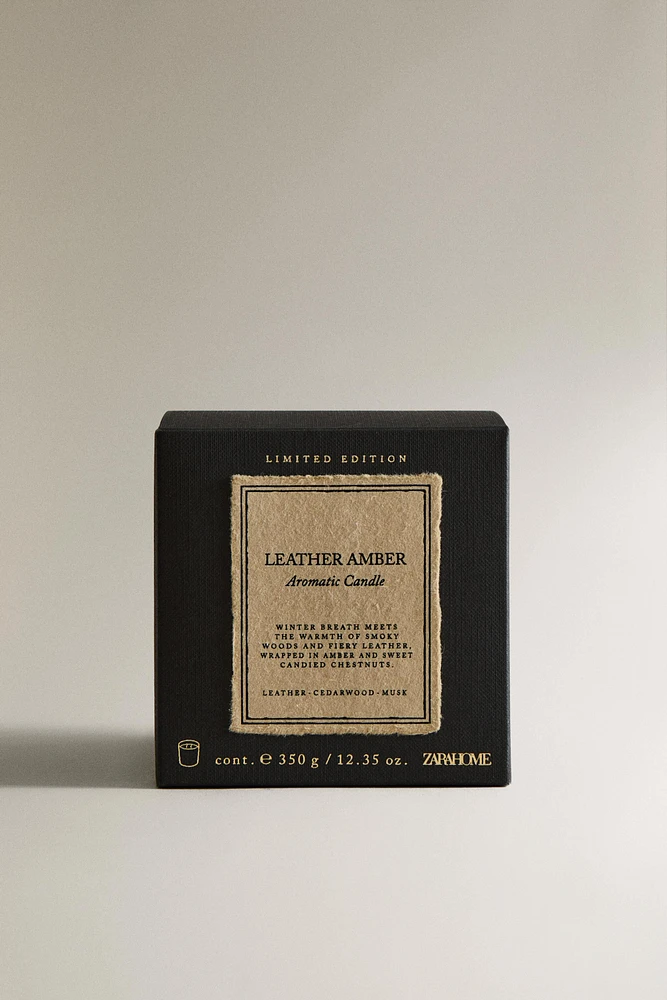 (350 G) BOUGIE PARFUMÉE LEATHER AMBER