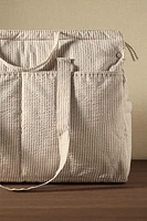 SQUARE STRIPE COTTON DIAPER BAG