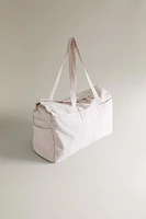 SQUARE STRIPE COTTON DIAPER BAG