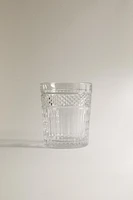 RAISED DESIGN GLASS TUMBLER