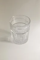 RAISED DESIGN GLASS TUMBLER