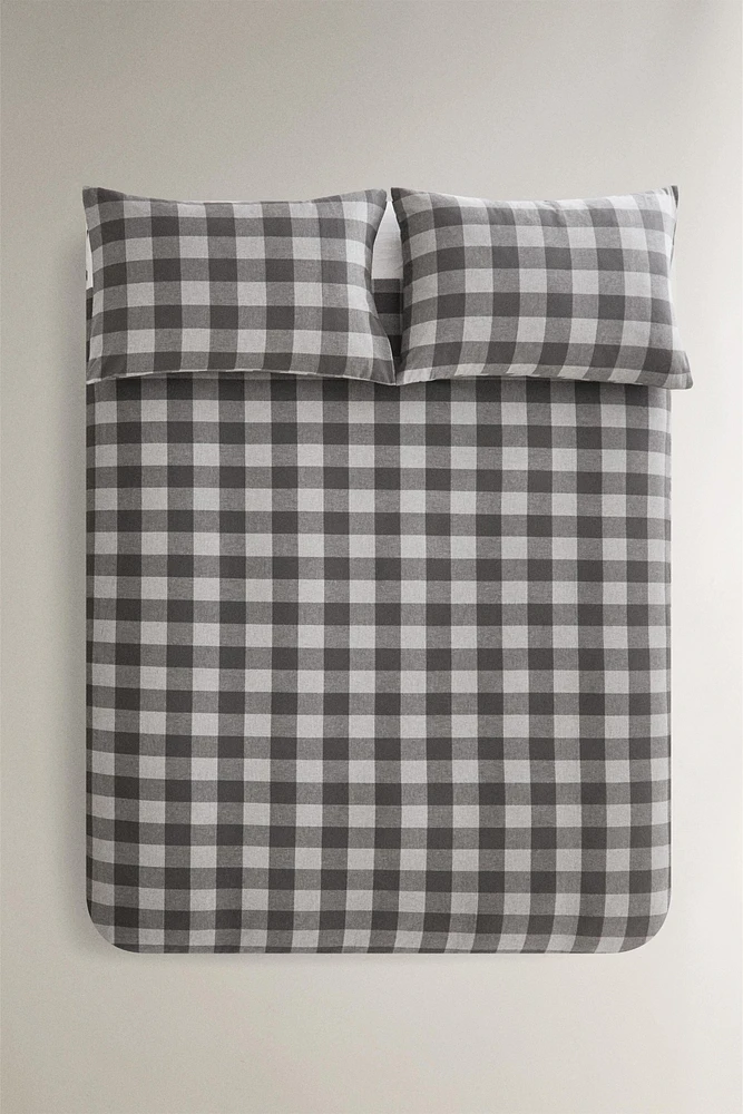 PLAID FLANNEL DUVET COVER