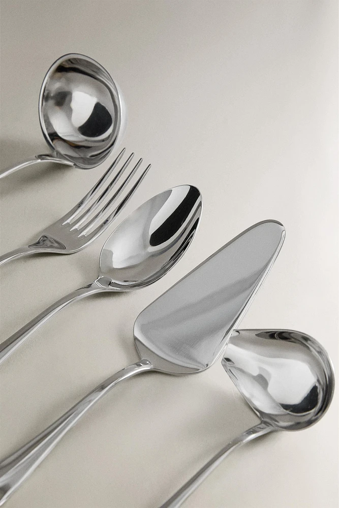 SILVER STEEL SERVING SPOON