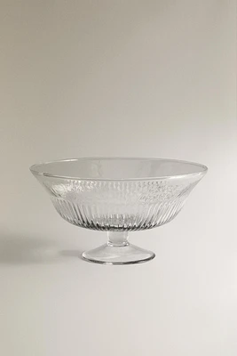 STRIPED GLASS SERVING DISH