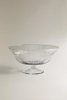 STRIPED GLASS SERVING DISH