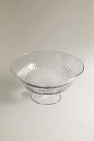 STRIPED GLASS SERVING DISH