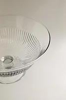 STRIPED GLASS SERVING DISH